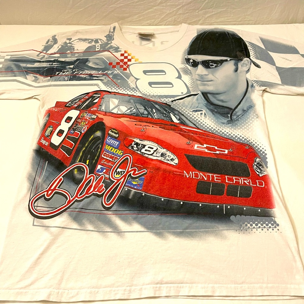Dale Earnhardt JR all over print T-shirt mens medium